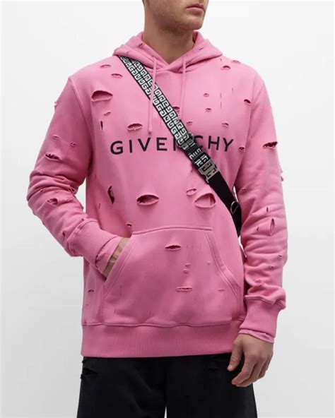 pink givenchy hoodie|givenchy men's destroyed hoodie.